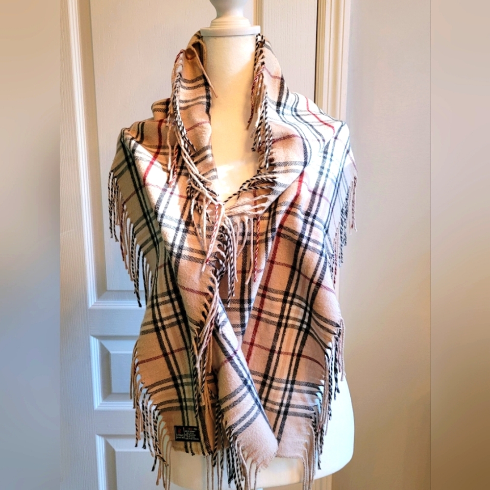 VFRASS CASHMINK  Unisex Blk,White, Red,Beige Fringed Scarf